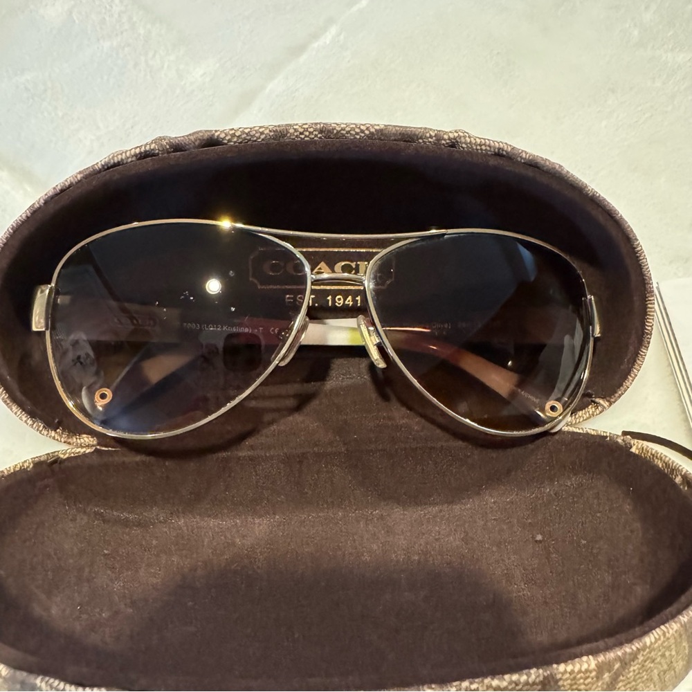 Coach Dark Lenses with Gold Frame Sunglasses